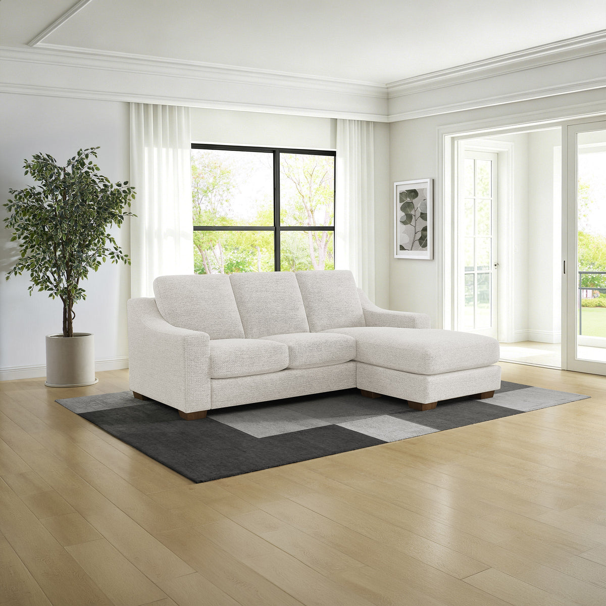 Thomasville Dillard – Woven Fabric 2-piece Sofa with Reversible Chaise