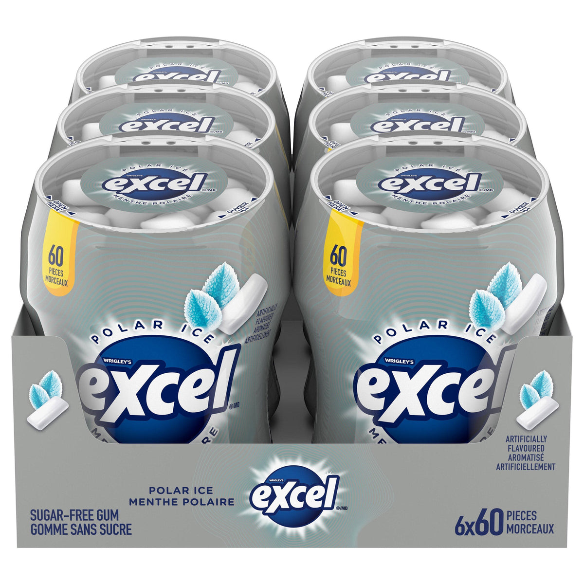 Excel Sugar-Free Gum Polar Ice, 6 × 60 pieces