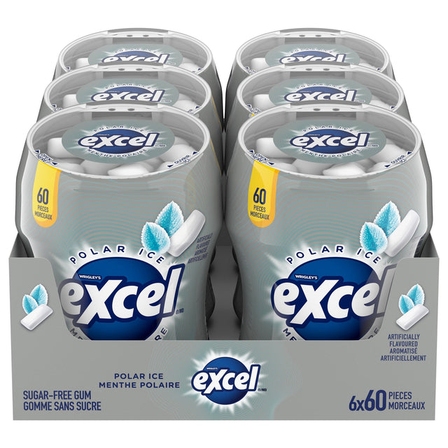 Excel Sugar-Free Gum Polar Ice, 6 × 60 pieces Y9