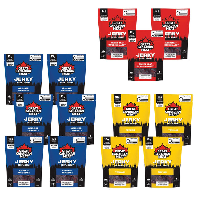 Great Canadian Meat Beef Jerky, Variety Pack, 13 × 68 g M5