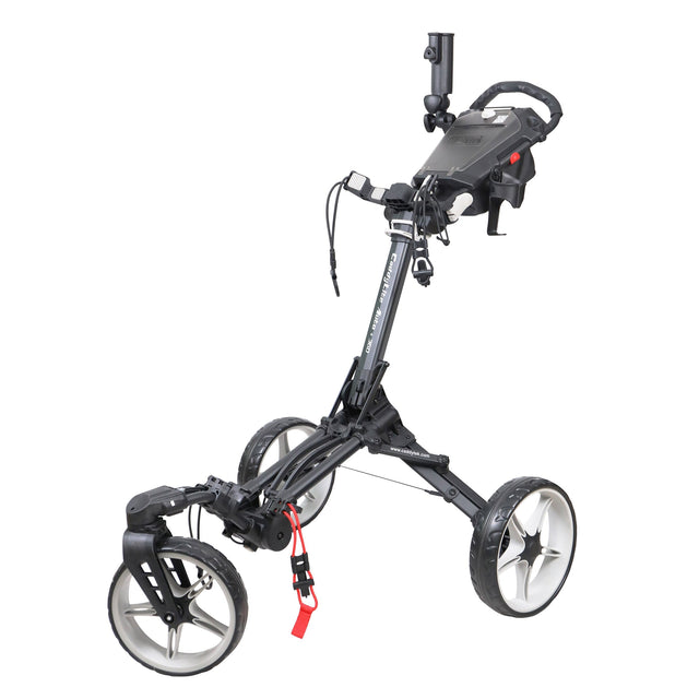 Caddytek - Auto fold/unfold Compact 3 Wheel Golf Push Cart with Cooler Bag O0