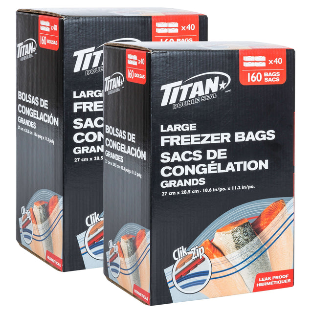 TITAN Large Food Storage Freezer Bags, 320-count J1