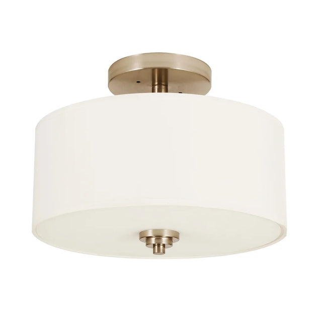 Luminus 2-Light Semi-Flush Mount with Fabric Drum Shade B6