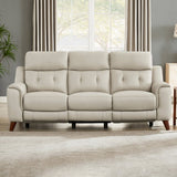 Prospera Home Malibu Modern Top Grain Leather Power Reclining Sofa and Loveseat with Power Headrest