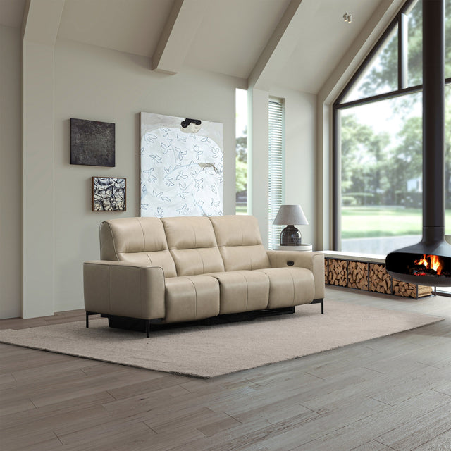 Simon Li - 3 Piece Top Grain Leather Power Reclining Sofa - Zero Gravity U7