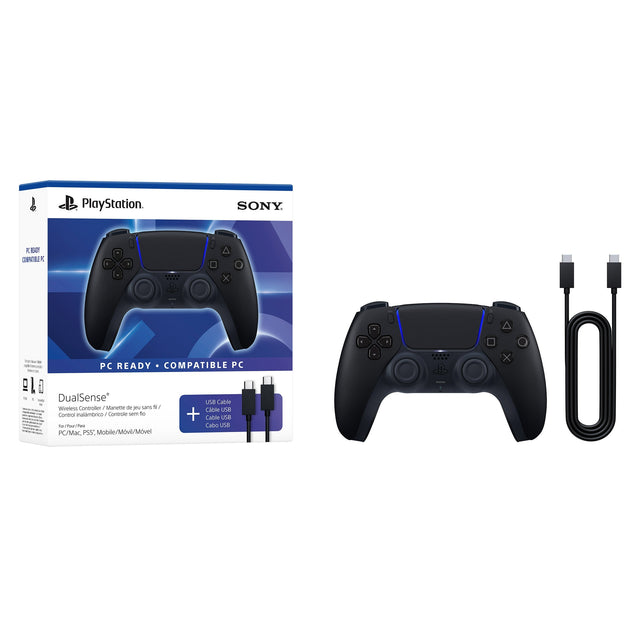 DualSense Wireless Controller – Midnight Black + USB Cable for PC V8