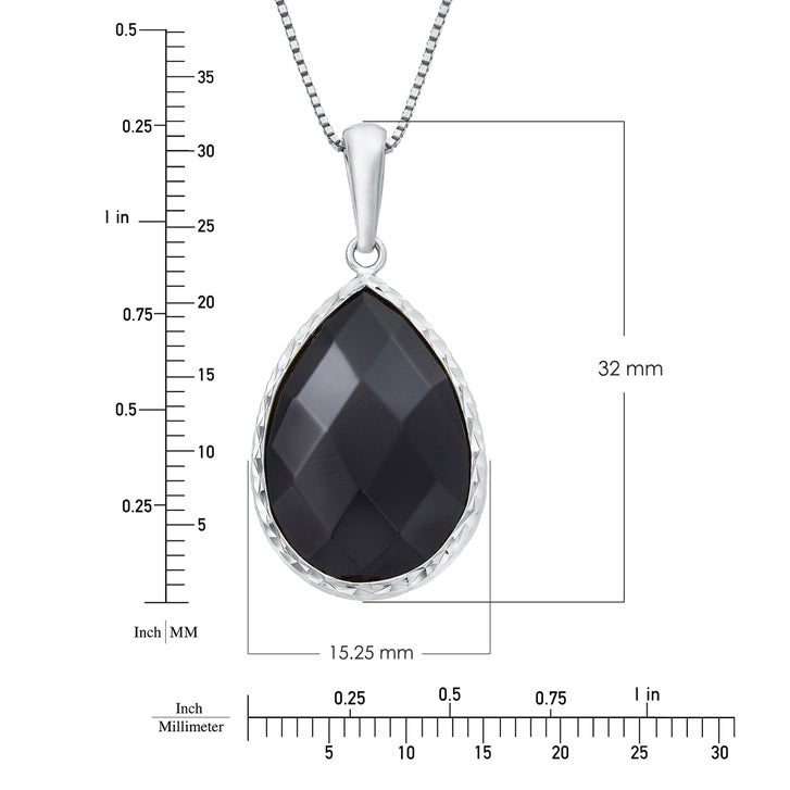 Pear Cut Black Onyx Pendant