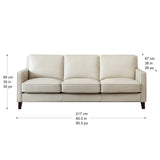 Prospera Home West Park Top-grain Leather Sofa and 2 Chairs