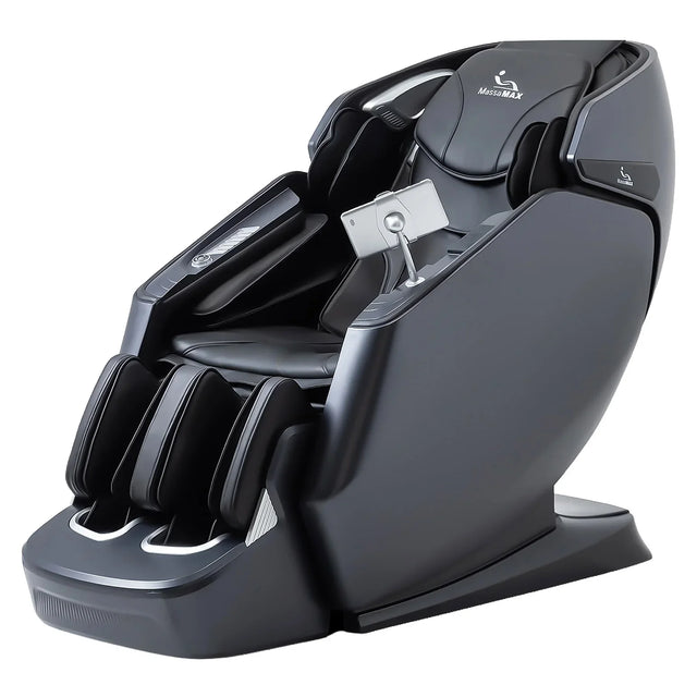 MassaMAX A675 4D Flexible Track Massage Chair, Black F8