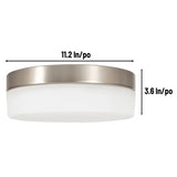 Luminus 11-in Brushed Nickel LED Flush Mount Ceiling Light