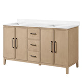 OVE Decors Codey Vanity in Sahara Birch Finish with Calacatta Quartz Countertop