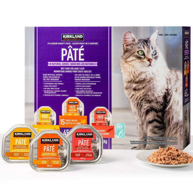 Kirkland Signature Wet Cat Food, Pate Variety Pack 45 x 99 g ( 3.5 oz.) H4