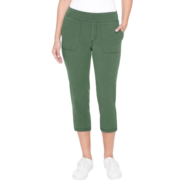 Up! Women’s Garment Wash Pull-on Capri X1