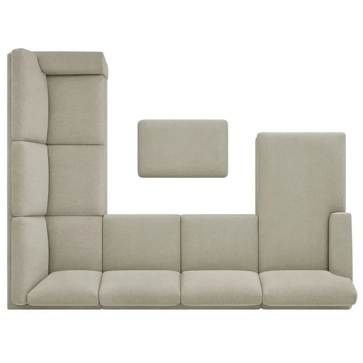 Thomasville Langdon 4-piece Fabric Sectional with Storage Ottoman