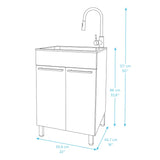 Transform Silver 22 in. All-in-one Utility Sink with Cabinet and Faucet