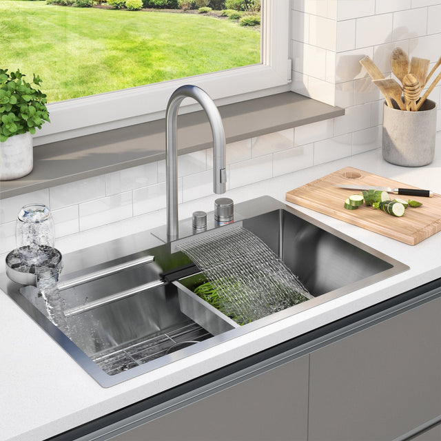 Artika NeoFlow Stainless Steel Single Bowl Kitchen Sink Workstation O7