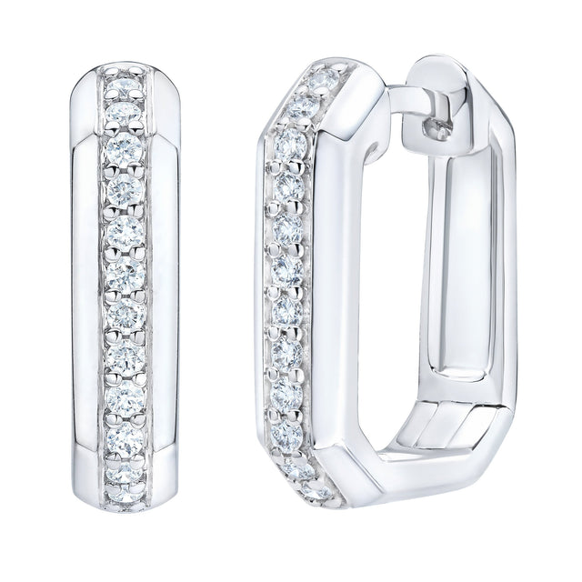 Round Brilliant Diamond Octagonal Hoop Earrings (0.20 ctw) R6