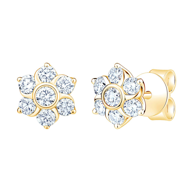 Round Brilliant Diamond Floral Earrings (0.65 ctw) E1