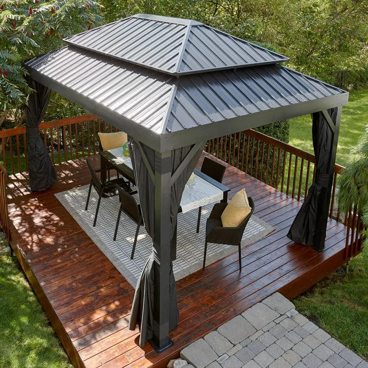 Sojag Alma 10 ft. x 14 ft. Gazebo with Mosquito Netting and Curtains