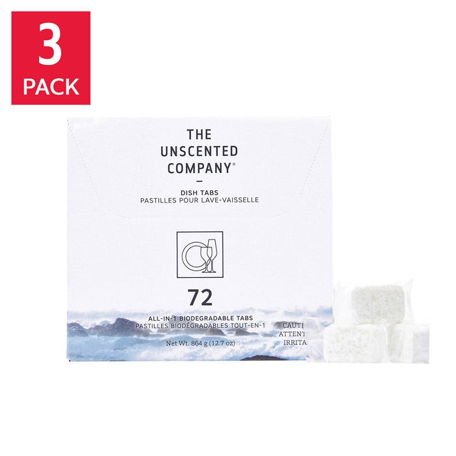 The Unscented Company Dishwasher Tabs, 3 x 72 pack O3