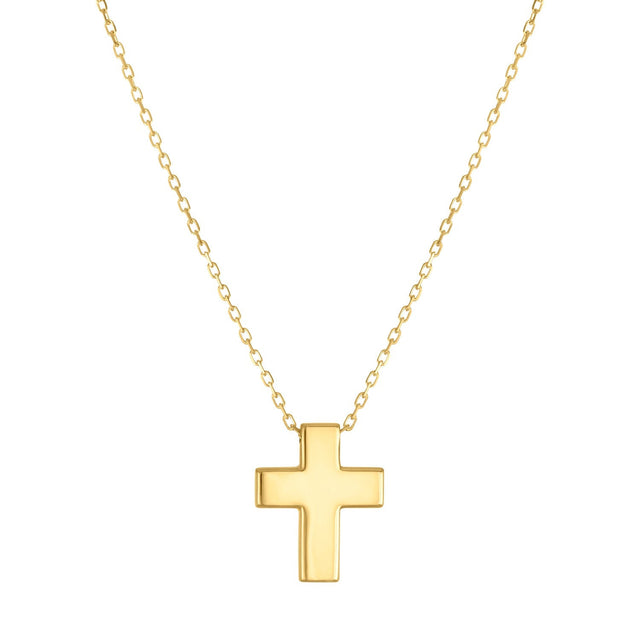 High Polish Cross Pendant in Yellow Gold T1
