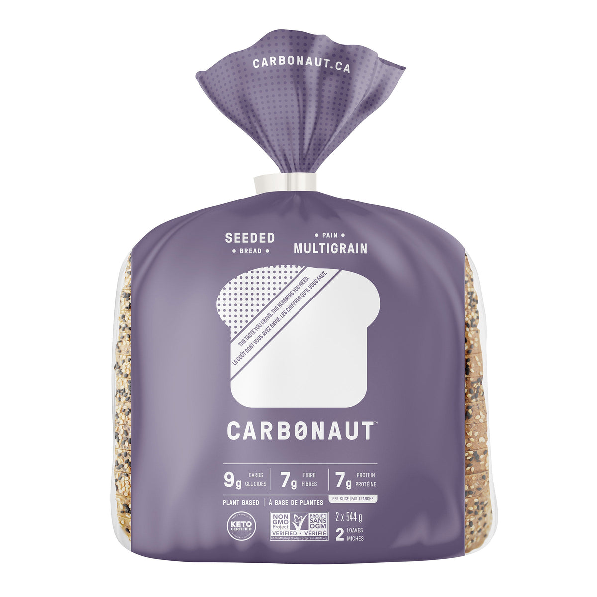 Carbonaut Seeded Keto Bread, 2 x 544 g