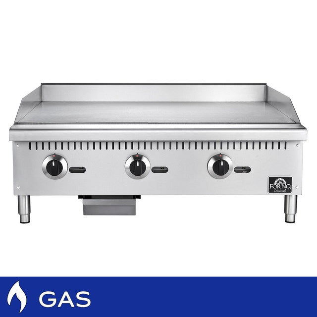 Forno Commercial 36 in. Gas Stainless Steel Manual Control Heavy Duty Griddle T6