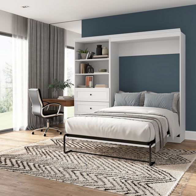 Bestar Evolution 2-piece Double Wall Bed Set, White R3