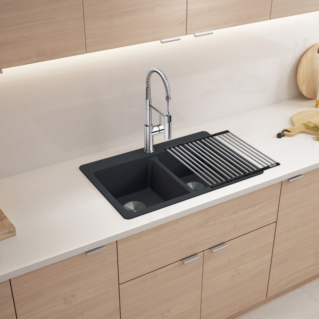 Blanco Homestyle 30.5 in. Double Bowl SILGRANIT Kitchen Sink D5