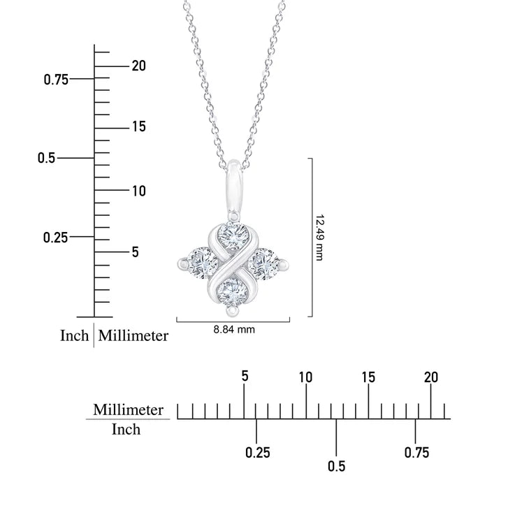 Round Brilliant Diamond Figure 8 Pendant (0.20 ctw)