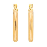 High Polish Round Hoop Gold Earrings