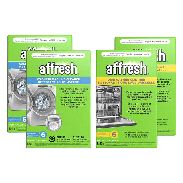 Affresh Washing Machine Cleaner & Dishwasher Cleaner Bundle, 24-count O2