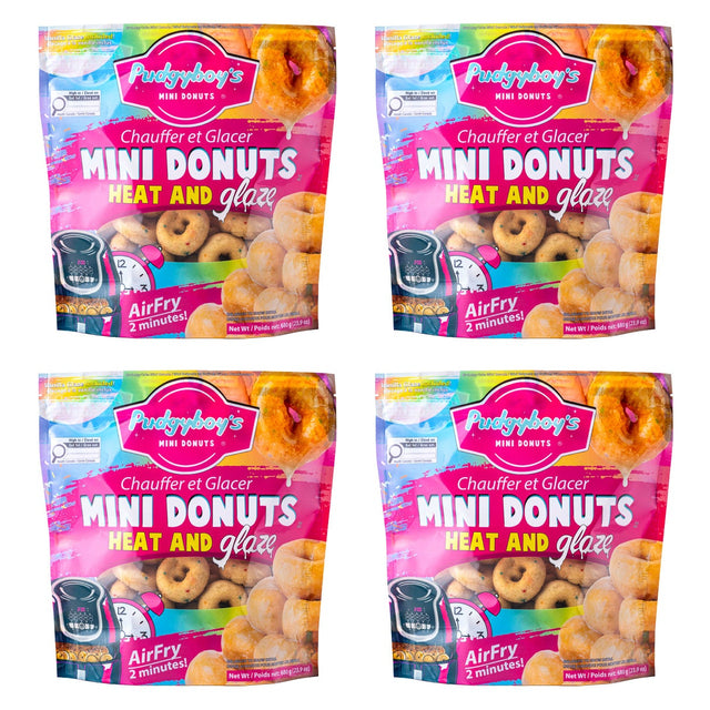 Pudgyboy’s Heat and Glaze Frozen Old Fashion Mini Donuts with Vanilla Glaze, 4-pack Q9