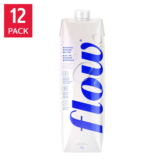 Flow Naturally Alkaline Original Spring Water, 12 x 1 L J7