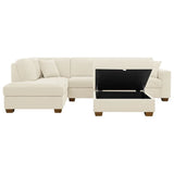 Thomasville Miles 3-piece Left-hand Facing Fabric Sectional with Storage Ottoman