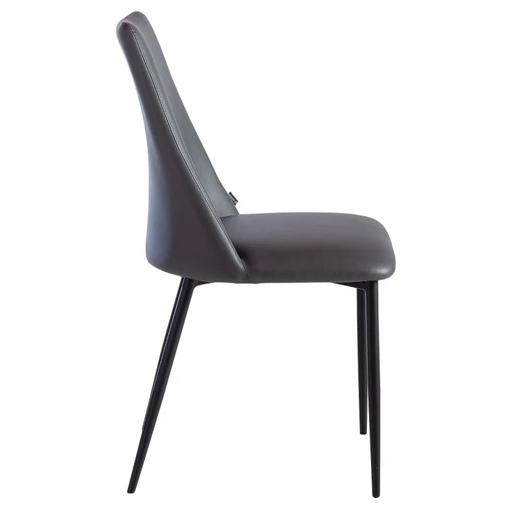 Peressini Flore Grey Dining Chair with Black Metal Frame, 2-pack, Made in Italy