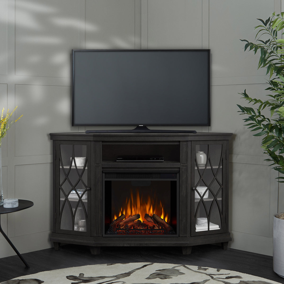 Real Flame Lynette 129.5 cm (51 in.) Media Corner Fireplace