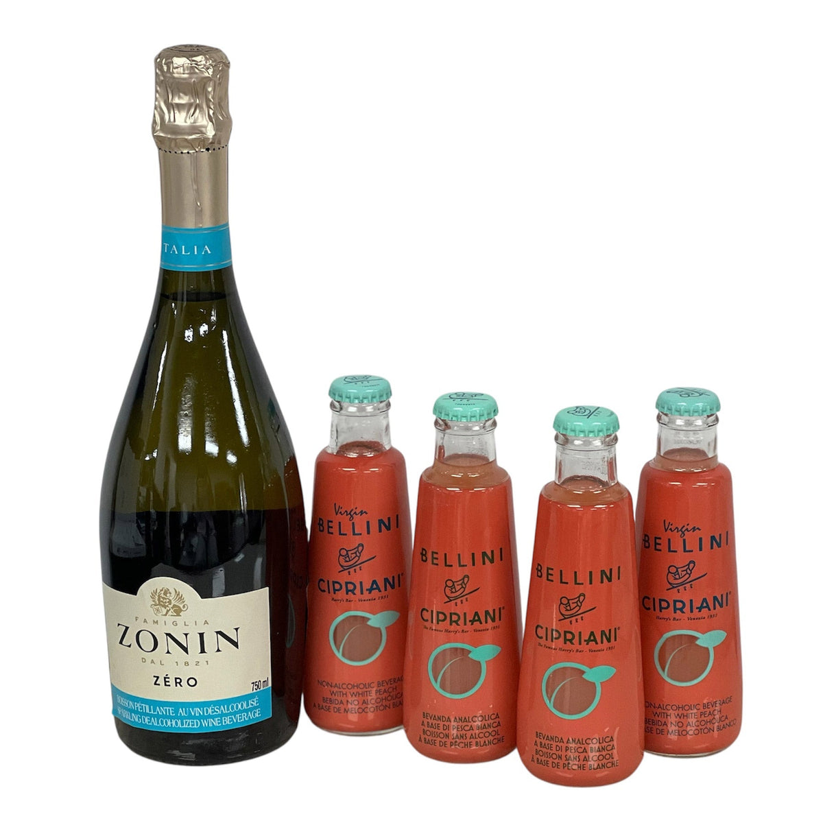 Cipriani Peach Bellini and Zonin Non-Alcoholic Prosecco Bundle