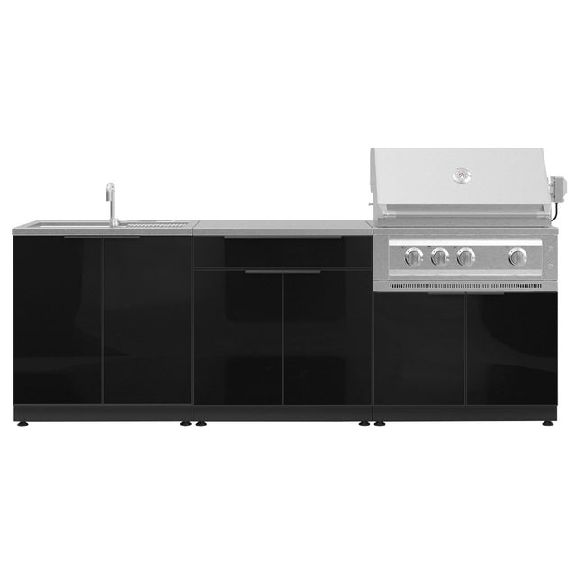 NewAge Products 5-piece Black Outdoor Kitchen Aluminum Set - Natural Gas Grill D3