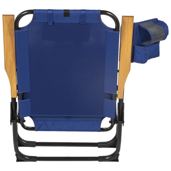 NHL 4-Position Folding Chair With Wood Arms