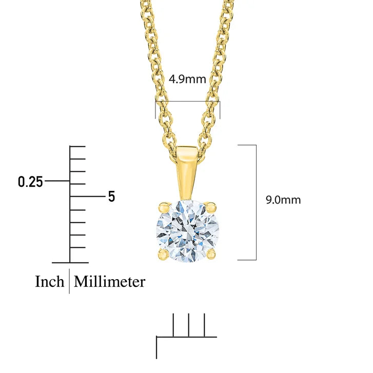 Round Brilliant Diamond Solitaire Pendant (0.50 ct)