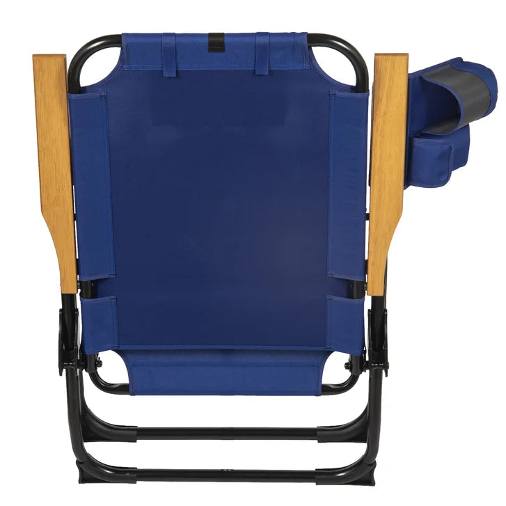 NHL 4-Position Folding Chair With Wood Arms