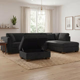 Thomasville Walsen 3-piece Fabric Sectional with Storage Ottoman