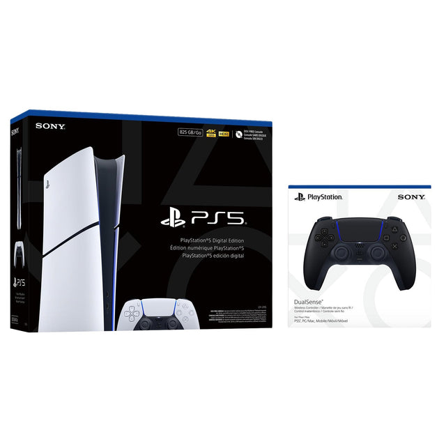 PlayStation 5 Digital Edition Console Bundle with Midnight Black DualSense Wireless Controller N1