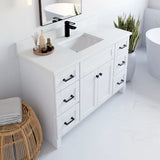 VanGo Willow Vanity in White with Quartz Countertop