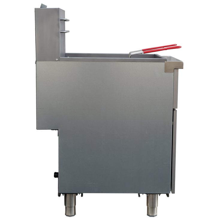 Forno 15.5 in. 50 lb Stainless Steel Natural Gas Commercial Deep Fryer with Twin Baskets