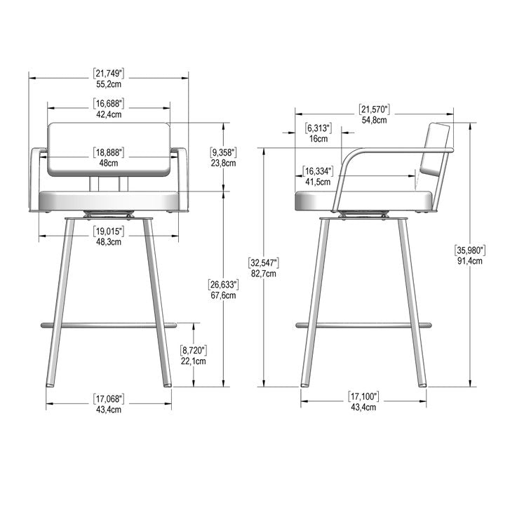 Amisco Triana Swivel Counter Stool