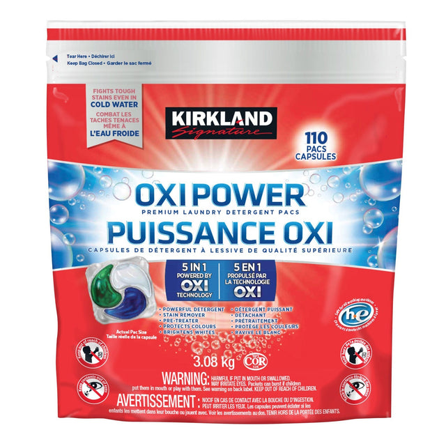 Kirkland Signature Oxi Power Premium Laundry Detergent Pacs, 110-count U4