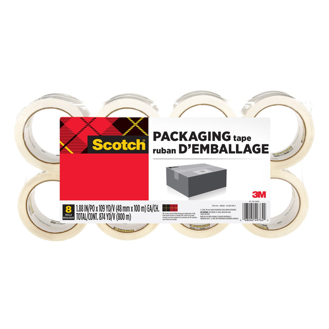 Scotch Packaging Tape, 8-pack K0