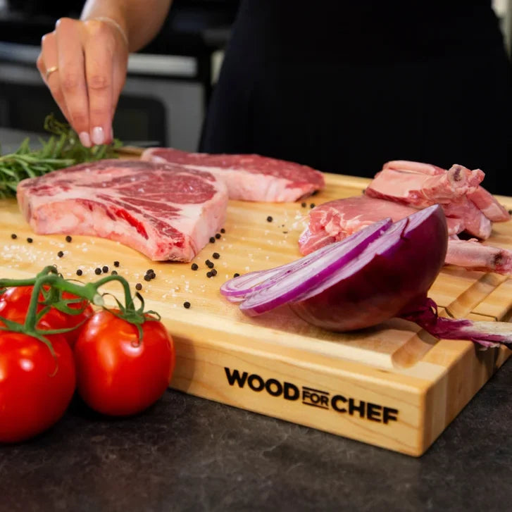 WoodForChef Maple Edge Grain Butcher Block with Oil